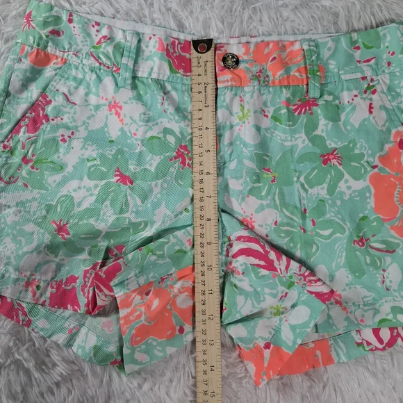 Lilly Pulitzer Women's The Callahan Short Mint Green Pink Floral Size 10 NWT